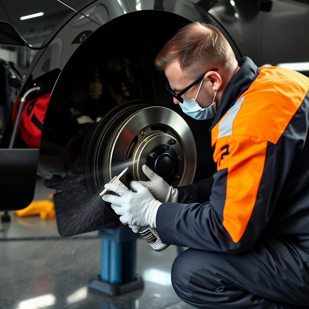 cleaning brake system using barke cleaner spray